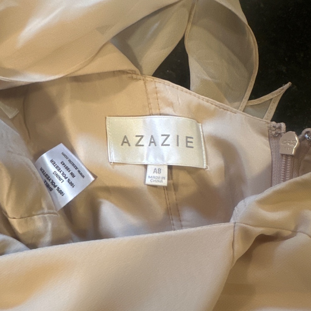Azazie Blush Pink Flutter Sleeve Maxi Dress - Picture 3 of 3